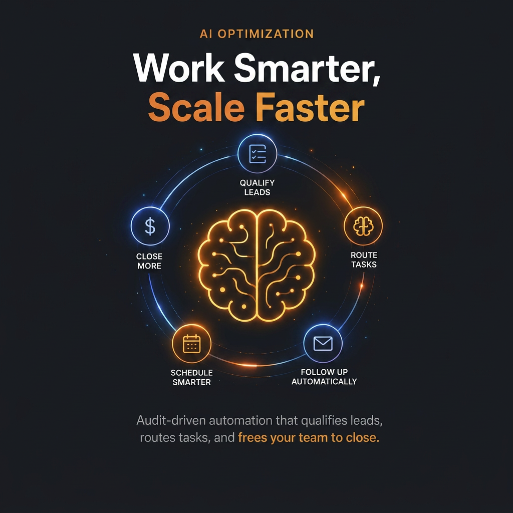 AI Optimization: audit-driven automation that qualifies leads, routes tasks, and frees your team to close